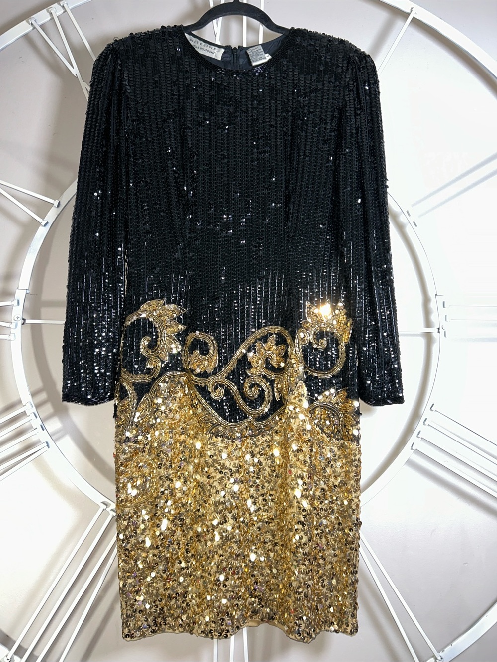 Vintage Niteline By Della Roufogali Heavy Embellished Beaded & Sequin Mini Dress